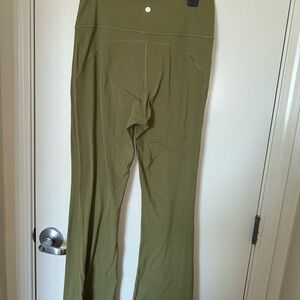 Lululemon Olive Green High-Waist Flared Leggings